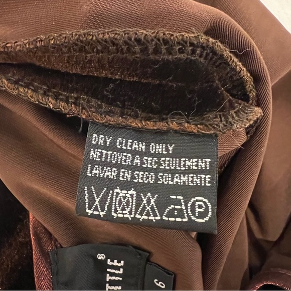 Vintage Carole Little Velvet Maxi Dress 6 Small Brown Elegant Sleeveless Sheath - Picture 5 of 9